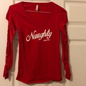Red long sleeve tee